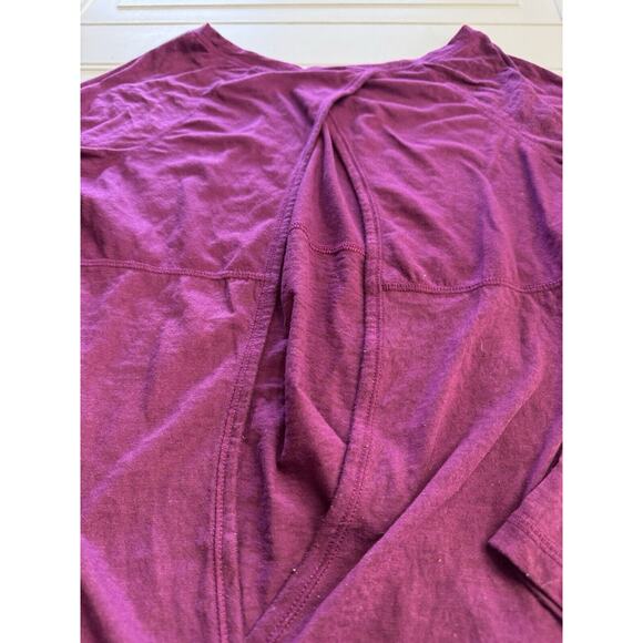 Z By Zella Long Sleeve Open Back Burnout Shirt Cranberry Purple Size Medium - Picture 7 of 7